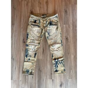 Benjamin Franklin Distressed Jeans w/ Zipper Pockets Size 38
